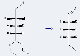 L-(-)-Xylose can be prepared by 5,5-diethoxy-pentane-1,2,3,4-tetraol